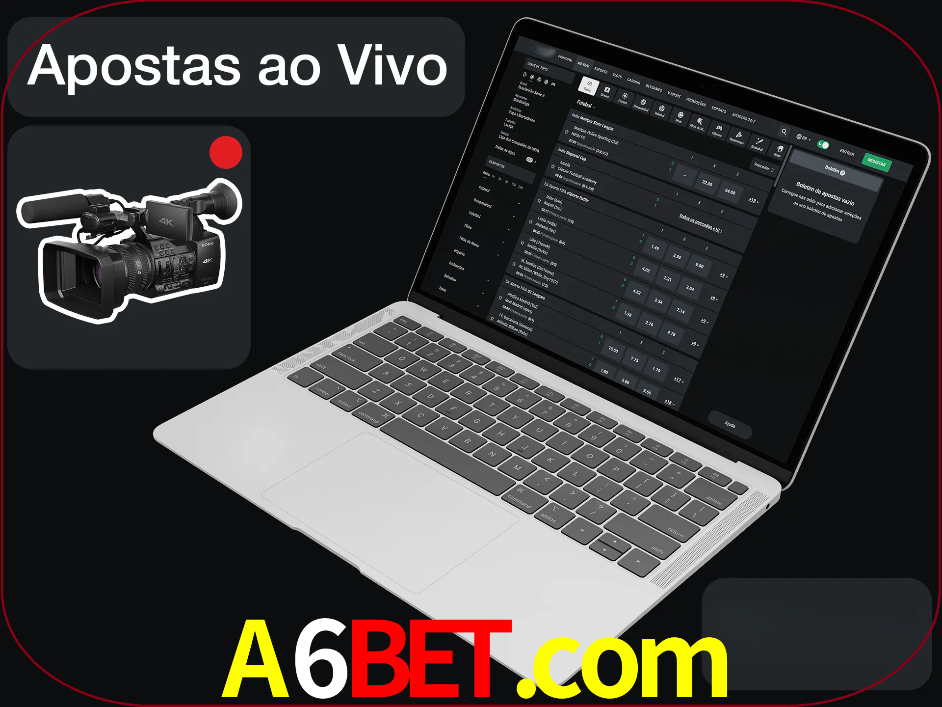 Aposte em formato ao vivo em nosso site.