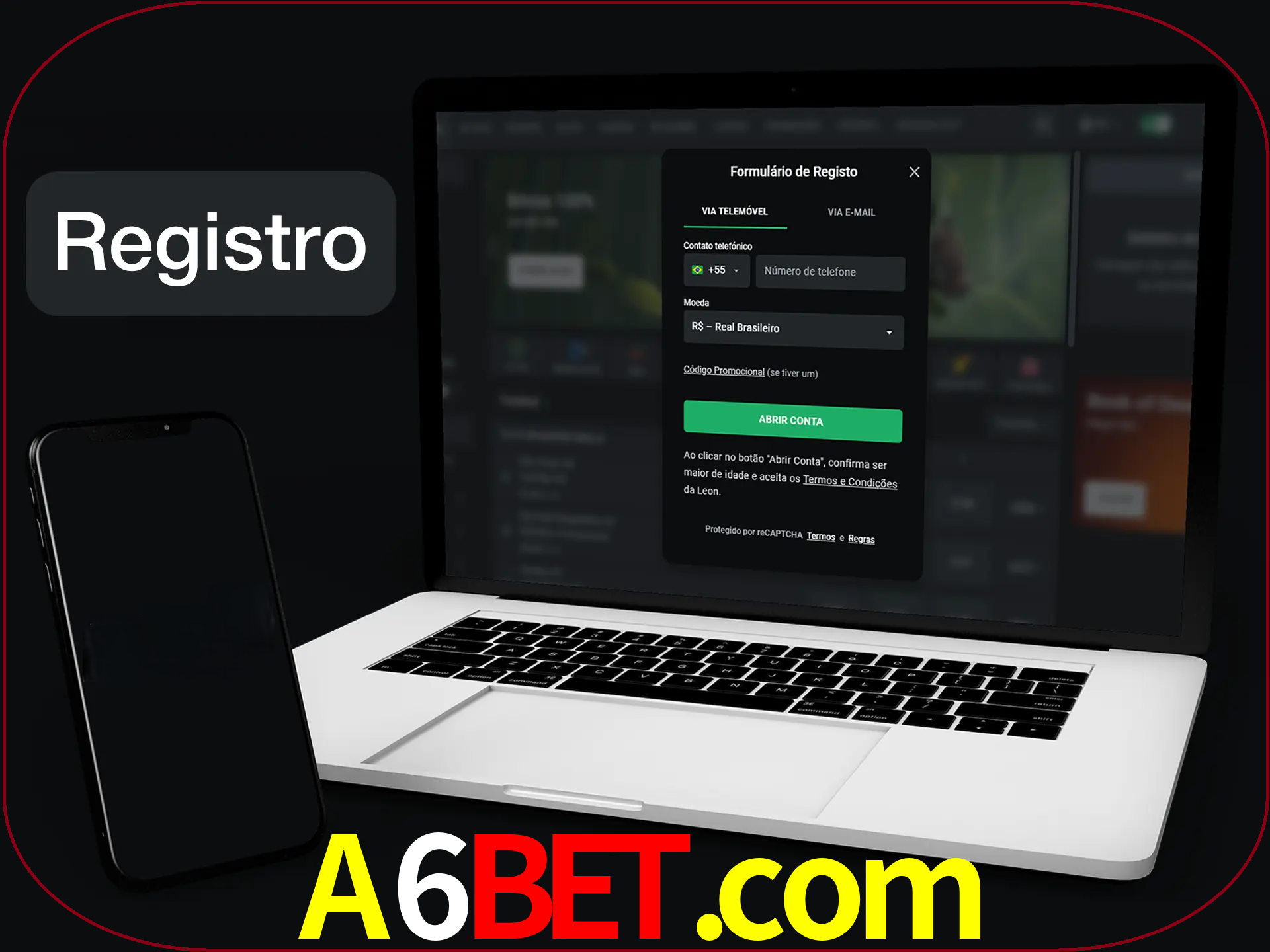 O registro na LeonBet é simples.